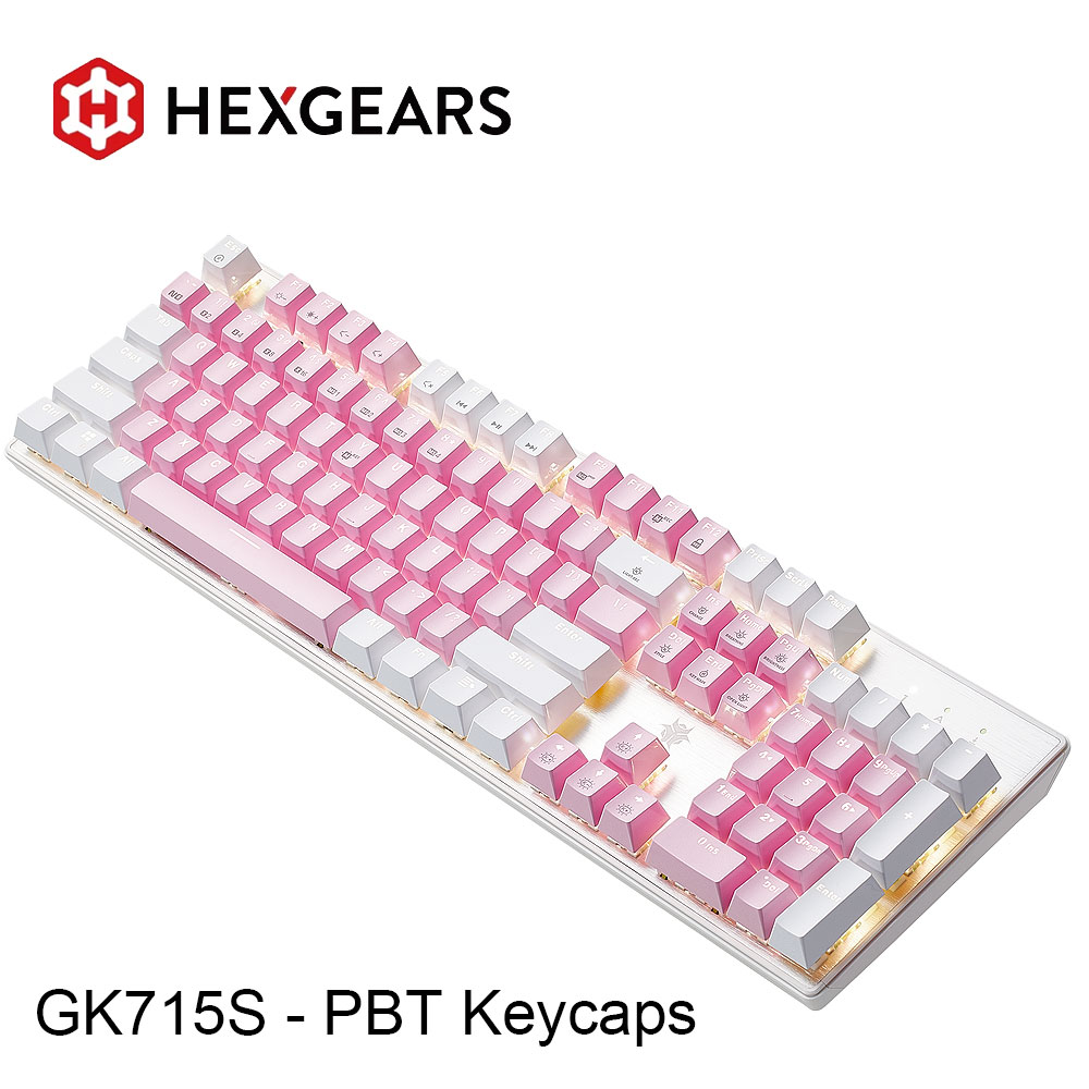Pc Gaming Pink - HEXGEARS GK715S คีย์บอร์ดแบบกลไก 104 คีย์ปุ่มกด PBT