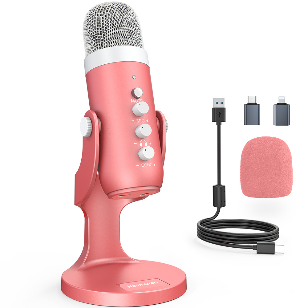 Haomuren USB คอนเดนเซอร์ไมโครโ - Pc Gaming Pink บทวิจารณ์และราคา