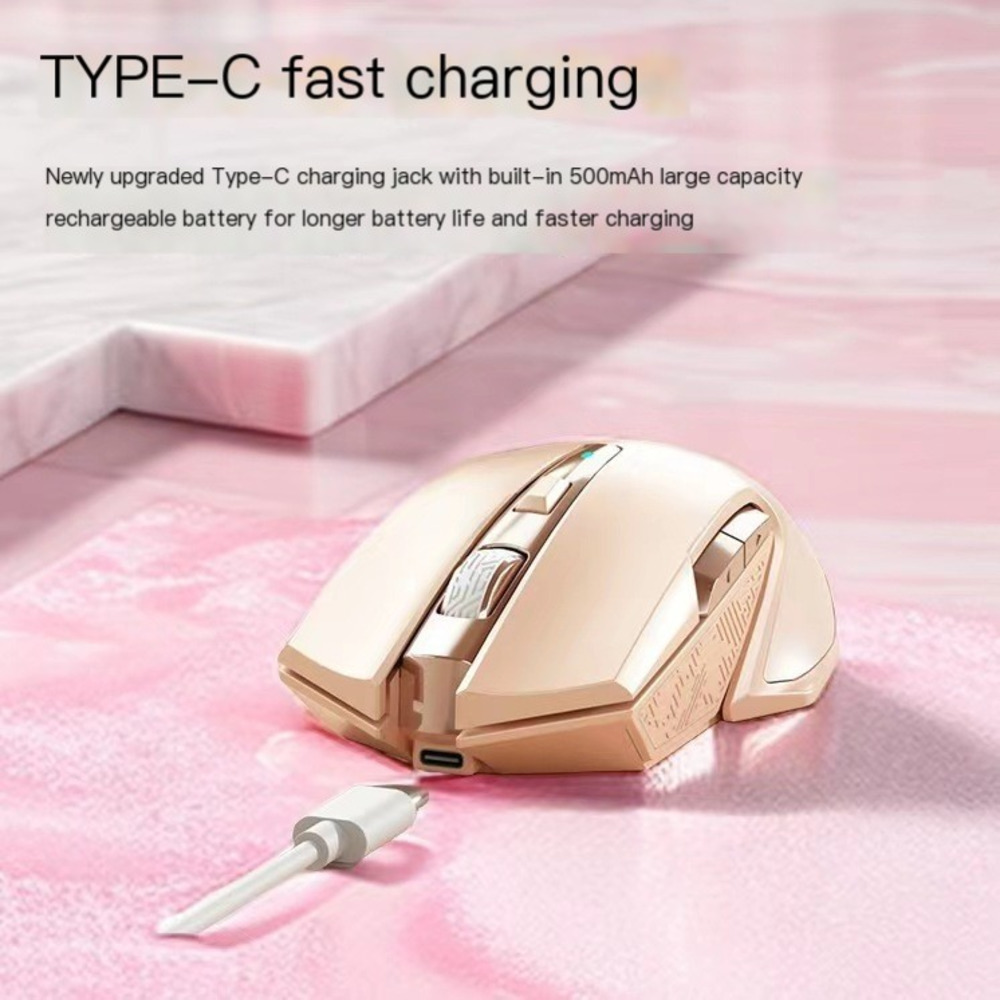 2024ใหม่เมาส์ไร้สาย2.4G ชนิด C - Pc Gaming Pink บทวิจารณ์และราคา